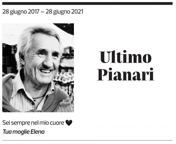 Annuncio funebre Ultimo Pianari