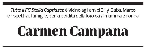 Annuncio funebre Carmen Campana