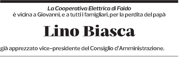 Annuncio funebre Lino Biasca