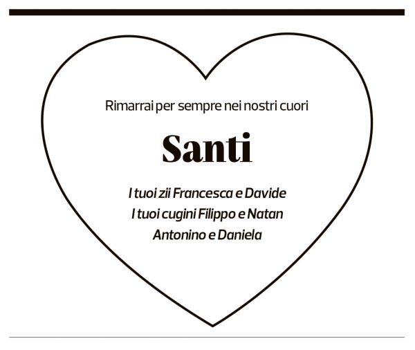 Annuncio funebre Santiago Hurtado Arbelaez