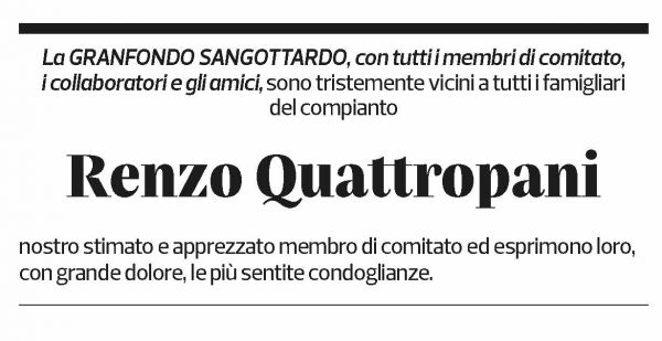 Annuncio funebre Renzo Quattropani