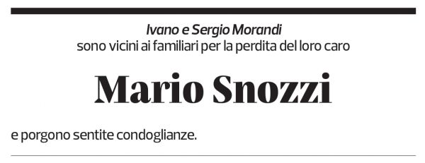 Annuncio funebre Mario Snozzi