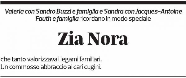 Annuncio funebre Nora 