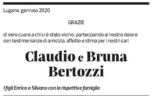 Annuncio funebre Claudio E Bruna Bertozzi