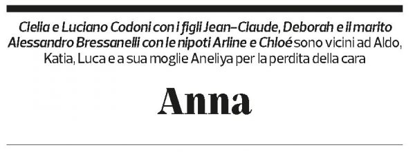 Annuncio funebre Anna Maria Tarantino