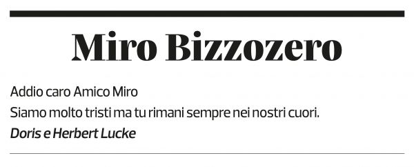 Annuncio funebre Casimiro Bizzozero