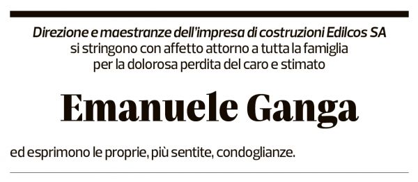 Annuncio funebre Emanuele Ganga