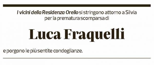 Annuncio funebre Luca Fraquelli