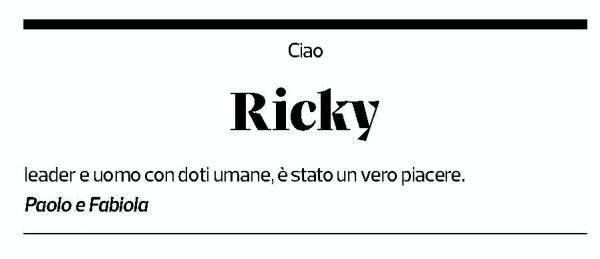 Annuncio funebre Riccardo Zanon