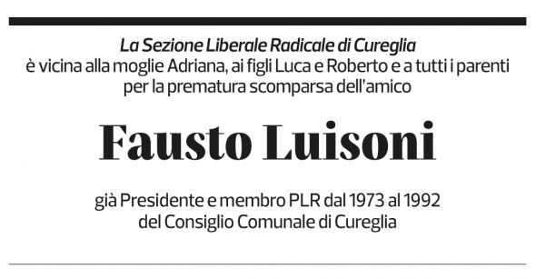 Annuncio funebre Fausto Luisoni