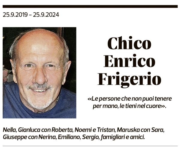 Annuncio funebre Enrico Frigerio