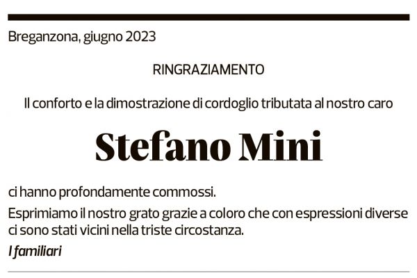 Annuncio funebre Stefano Mini