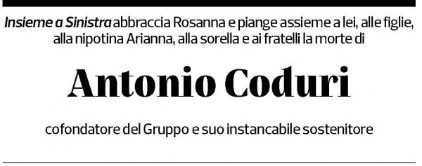 Annuncio funebre Antonio Coduri