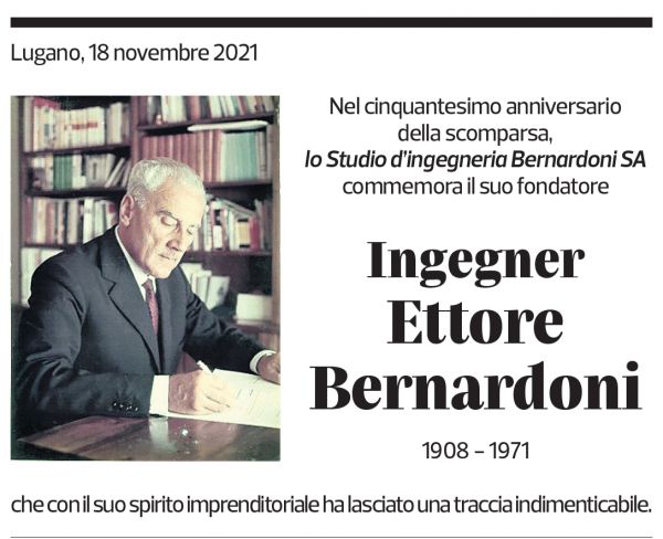 Annuncio funebre Ettore Bernardoni