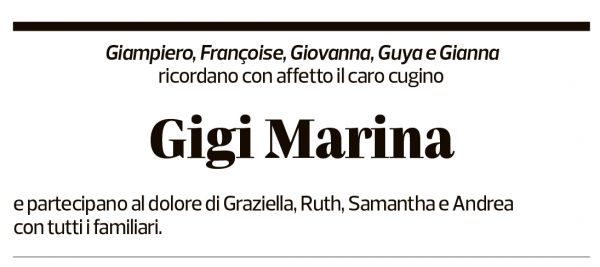 Annuncio funebre Gigi Marina