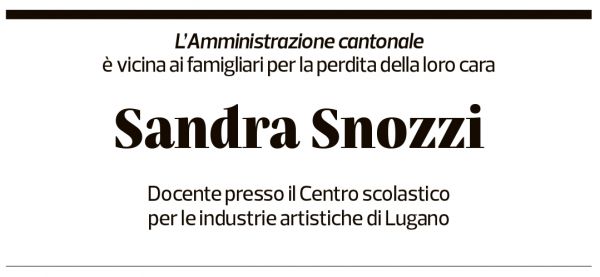 Annuncio funebre Sandra Snozzi