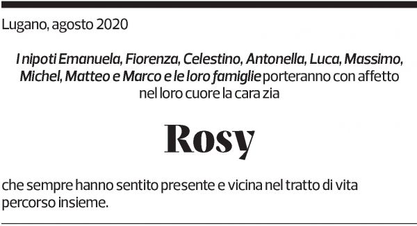 Annuncio funebre Rosy Macconi