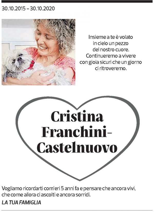Annuncio funebre Cristina Franchini/castelnuovo