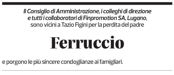 Annuncio funebre Ferruccio Figini