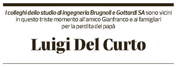 Annuncio funebre Luigi Del Curto