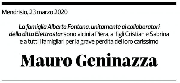 Annuncio funebre Mauro Geninazza