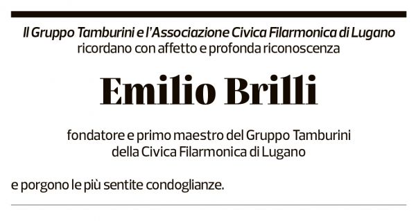 Annuncio funebre Emilio Brilli