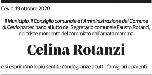 Annuncio funebre Celina Rotanzi
