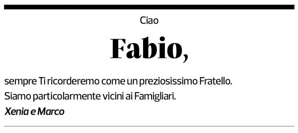 Annuncio funebre Fabio Rezzonico