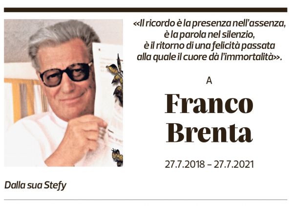 Annuncio funebre Franco Brenta