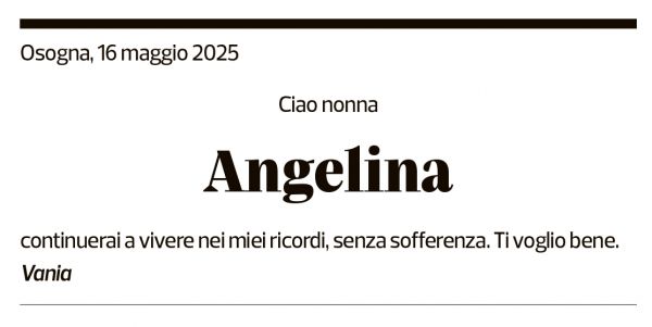 Annuncio funebre Angelina Micheli