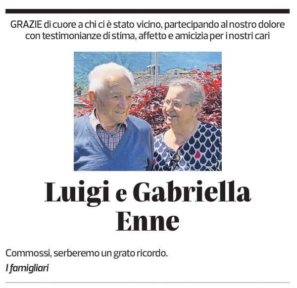 Annuncio funebre Luigi E Gabriella Enne