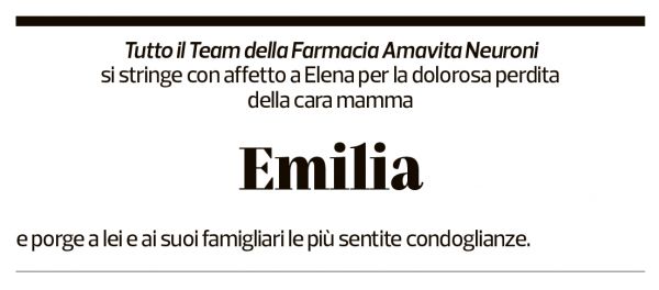 Annuncio funebre Emilia Pontiggia