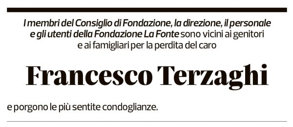 Annuncio funebre Francesco Terzaghi