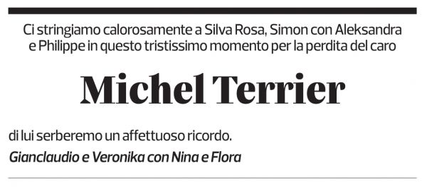 Annuncio funebre Michel Terrier