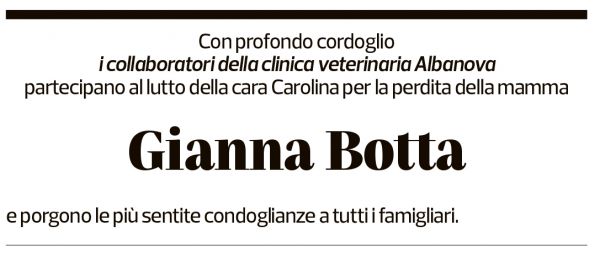 Annuncio funebre Gianna Botta