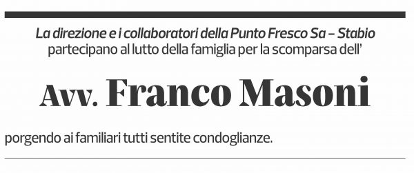 Annuncio funebre Franco Masoni