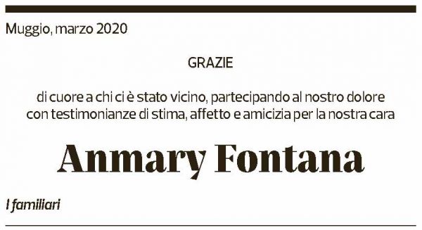 Annuncio funebre Anmary Fontana