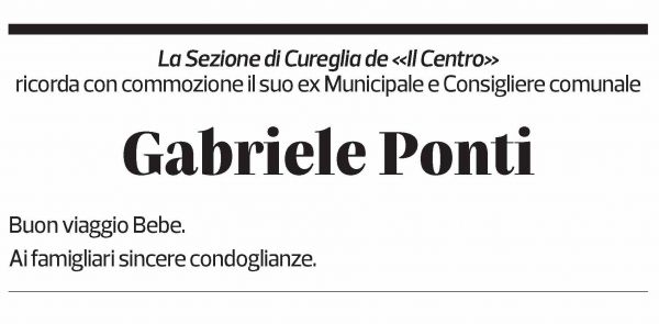 Annuncio funebre Gabriele Ponti