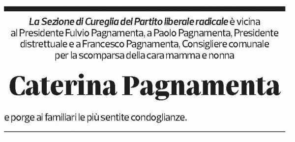 Annuncio funebre Caterina Pagnamenta