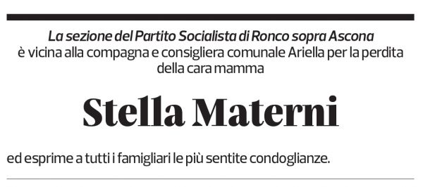 Annuncio funebre Stella Materni