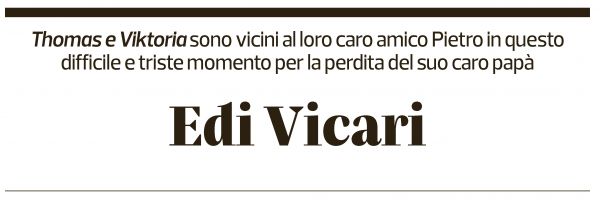 Annuncio funebre Edi Vicari