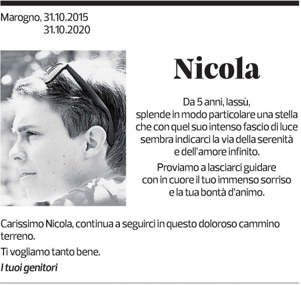 Annuncio funebre Nicola 