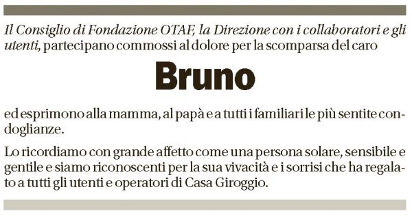 Annuncio funebre Bruno Cattola