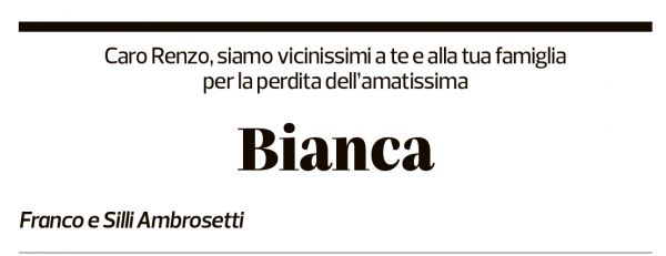 Annuncio funebre Bianca 