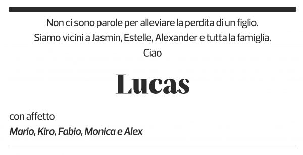 Annuncio funebre Lucas Portmann