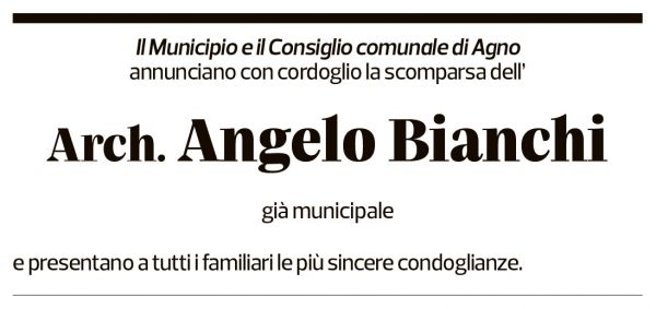 Annuncio funebre Angelo Bianchi