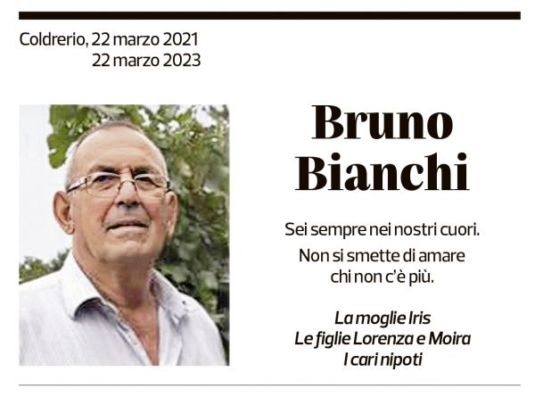 Annuncio funebre Bruno Bianchi