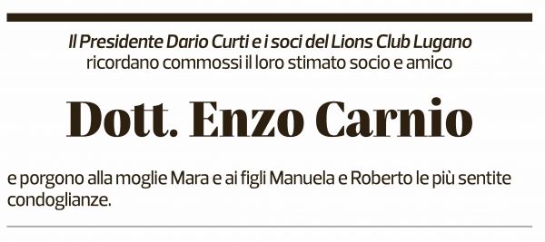Annuncio funebre Enzo Carnio