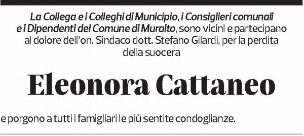 Annuncio funebre Eleonora Cattaneo