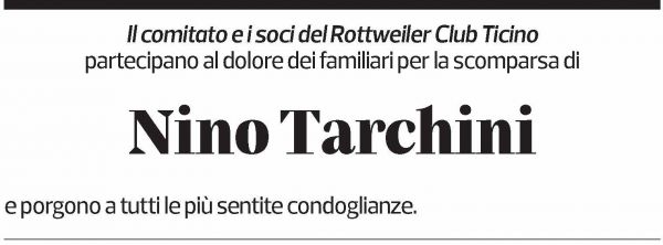 Annuncio funebre Nino Tarchini